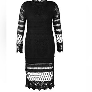 Black Lace Midi Dress